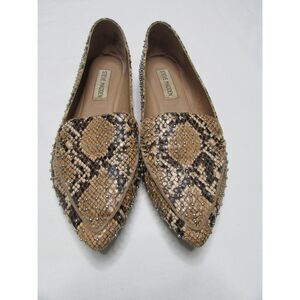 Steve Madden Women's Flats Faux Feather Snakeskin Size 6M Pointed Toe Loafers